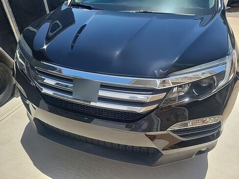 HECASA Front Upper Grille Compatible with 2016-2018 Honda Pilot W/Chrome Trim Molding Mesh Bumper Grill in Saudi Arabia