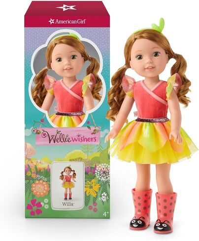 American Girl WellieWishers 14.5-inch Willa Doll Playset with Crisella The Dragon, Doll Dress and Accessories, and Storybook, for Ages 4+ in Kuwait