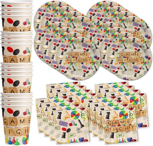 Cornhole Birthday Party Supplies Set - Summer Party Supplies - Lake Tableware Set - Bean Bag Toss Party - BBQ Paper Plates | Tableware Set Includes Plates, Napkins and Cups | Kit for 16 in Saudi Arabia
