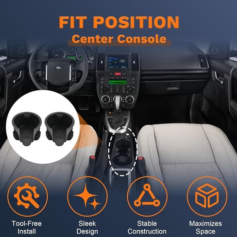 حامل أكواب وحدة التحكم المركزية متوافق مع لاند روفر رينج روفر LR2 LR3 LR4 رينج روفر سبورت يستبدل LR021330 LR087454 قطعتان in Kuwait