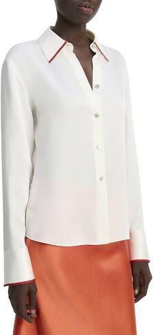 Vince Women's Tipped Slim L/S Blouse in Kuwait