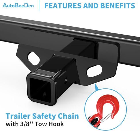 Class 3 Trailer Hitch, 2-Inch Receiver, Compatible with Ford Escape and Lincoln Corsair 2020-2025, Both excluding PHEV. Bright Black Color Tow Hitch in Kuwait