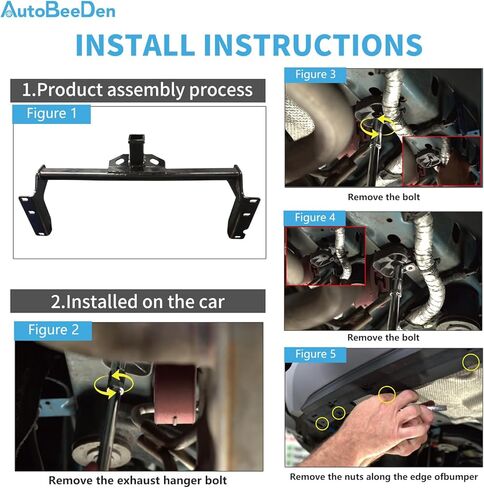 Class 3 Trailer Hitch, 2-Inch Receiver, Compatible with Ford Escape and Lincoln Corsair 2020-2025, Both excluding PHEV. Bright Black Color Tow Hitch in Kuwait