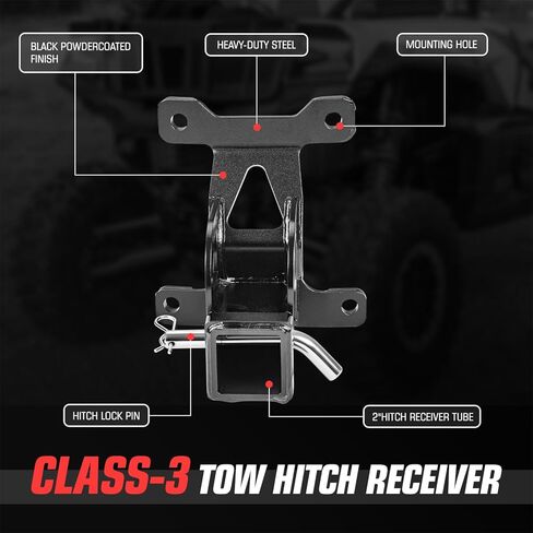 جهاز استقبال وصلة السحب 2 بوصة من DNA Motoring متوافق مع Polaris RZR Pro XP 2020-2025/4 2020-2025؛ يناسب الموديلات التي لا تحتوي على ممتص الصدمات عالي التغطية RZR، UTV-THR-6004 in Saudi Arabia