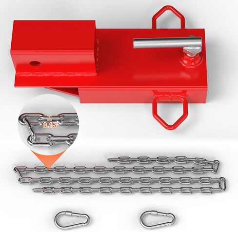Universal 2" Forklift Trailer Hitch Attachment Adapter, Heavy Duty Clamp-on Forklift Ball Hitch Attachment, Red Forklift Hitch Attachment with Chain for Pallet Forks in Kuwait