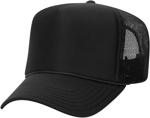 قبعة سائق الشاحنة الأمامية ذات التاج العالي من The Hat Pros ذات 5 ألواح شبكية من الإسفنج الخلفي مع إغلاق خلفي | العبوات السائبة المتاحة in Saudi Arabia