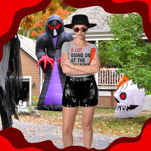 17 Pcs Halloween Singer Costume Black Bowler Hat Sunglasses Shorts Fake Microphone Prop Sticker Halloween Party in Kuwait