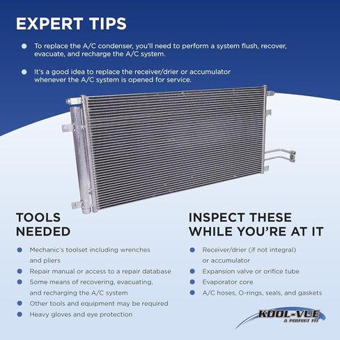 Kool Vue A/C Condenser Compatible with Chevrolet S10 1994-2004, Blazer 1995-2005, GMC Envoy 2002-2005, Sonoma 2.2L, 4.2L, 4.3L, 5.3L in Saudi Arabia