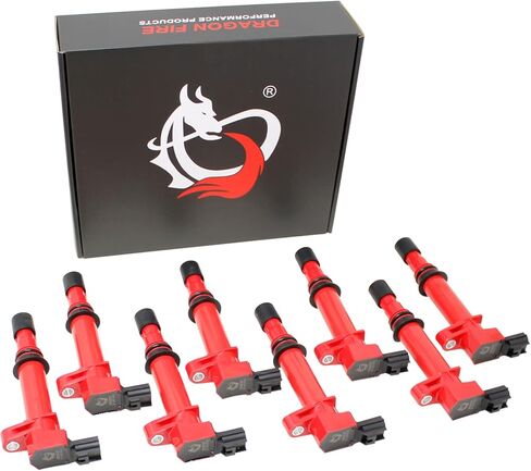 DRAGON FIRE PERFORMANCE 8pc Ignition Coil Pack Power Pack Kit Compatible With Dodge Jeep Dakota RAM Durango Commander Cherokee Liberty Raider 4.7L V8 UF399 UF297 UF270 Oem Fit C270-DFx8 in Saudi Arabia