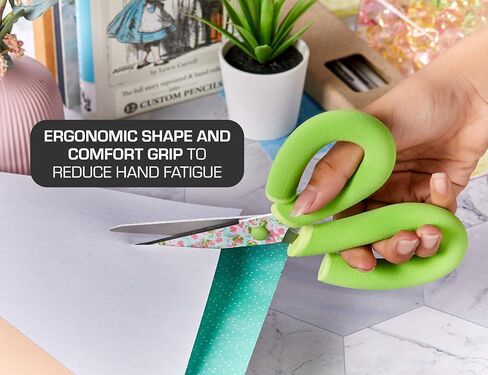 إنها وسادة أكاديمية، مقص مقاس 8 بوصات مع مقابض مريحة، شفرة زهرية، أخضر in Kuwait