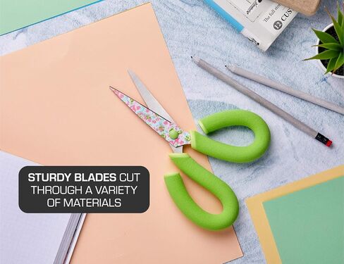 إنها وسادة أكاديمية، مقص مقاس 8 بوصات مع مقابض مريحة، شفرة زهرية، أخضر in Kuwait