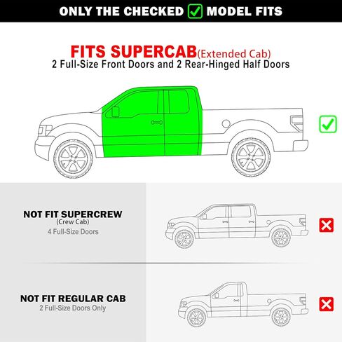 Tuxtreme 6-inch (Black Stainless Steel Powder Coated Flat Style) Running Boards Nerf Bars Side Steps Compatible with Ford F150 2004-2014 Super Cab (Exclude Heritage Edition) in Kuwait