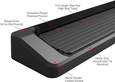 Tuxtreme Black Running Boards Style Compatible with Nissan Pathfinder 2013-2021 (Exclude Platinum) & Infiniti QX60 2013-2016 (Nerf Bars Side Steps Side Bars) in Kuwait