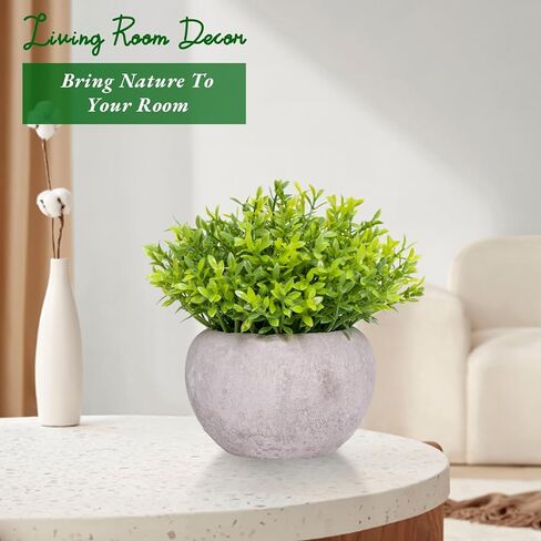 نباتات وهمية صغيرة لديكور رف الحمام، نباتات صناعية صغيرة داخلية نباتات عشبية عصارية وهمية لمكتب النساء في المكتب ديكور طاولة القهوة بوعاء مزيف in Kuwait
