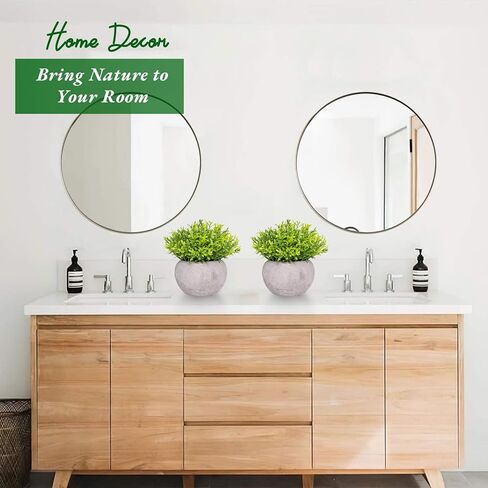 نباتات وهمية صغيرة لديكور رف الحمام، نباتات صناعية صغيرة داخلية نباتات عشبية عصارية وهمية لمكتب النساء في المكتب ديكور طاولة القهوة بوعاء مزيف in Kuwait