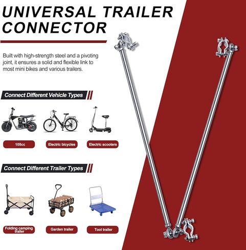 Oryxearth Universal Mini Bike Trailer Hitch Tow Bar, Wagon Pull Rod for Camping Garden Cleanup,Compatible with FRP GMB100, Coleman B100, Monster (Mega) Moto MM-B80 MM-B105, XtremepowerUS 99cc in Kuwait