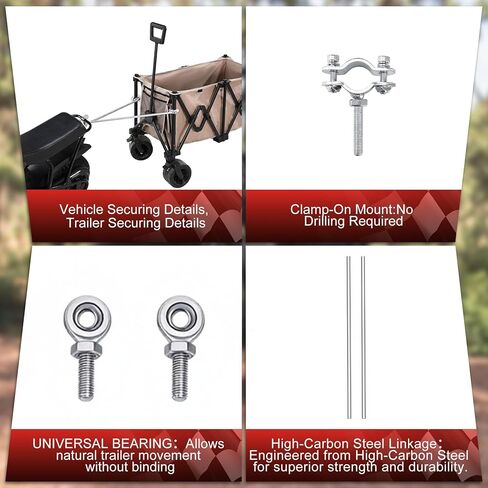 Oryxearth Universal Mini Bike Trailer Hitch Tow Bar, Wagon Pull Rod for Camping Garden Cleanup,Compatible with FRP GMB100, Coleman B100, Monster (Mega) Moto MM-B80 MM-B105, XtremepowerUS 99cc in Kuwait