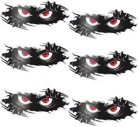 Molain 3Pcs Monster Angry Eyes Car Decals,10 x 4 inches Black Vinyl Bumper Stickers and Decals, Halloween Funny Monster Stickers for Cars, Trucks, Dents & Sports Cars in Saudi Arabia