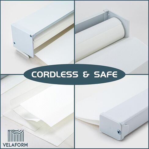 Cordless Zebra Window Shades by VELAFORM (57" W x 72" H, White), Free-Stop, Day & Night Control, Modern Design in Saudi Arabia