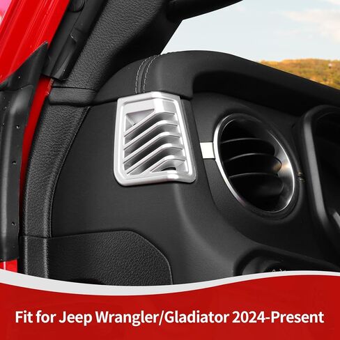 for Wrangler Dash Side Air Vent Cover Trim for Jeep Wrangler/Gladiator 2024-Present Silver Interior Accessories 2pcs in Saudi Arabia