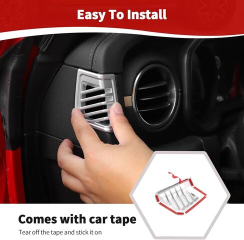 for Wrangler Dash Side Air Vent Cover Trim for Jeep Wrangler/Gladiator 2024-Present Silver Interior Accessories 2pcs in Saudi Arabia