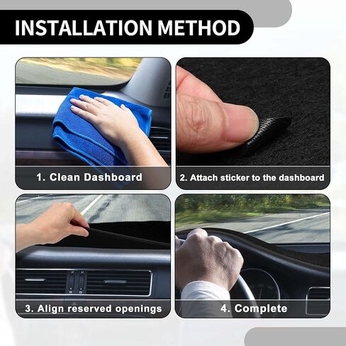 Dash Cover for Nissan Maxima 2016-2023 Dashboard Cover Sun Shade Protect Carpet Polyester Black with Sticker - 1 Set in Saudi Arabia