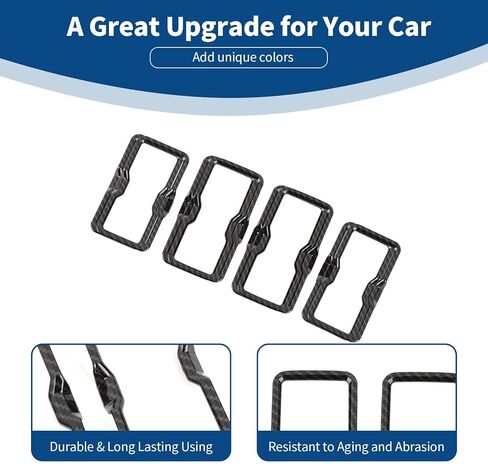 for Bronco Dash Air AC Vent Cover Trim Frame Compatible with Ford Bronco 2021 2022 2023 Carbon Fiber Interior Accessories 4pcs in Saudi Arabia