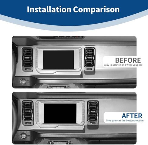 for Bronco Dash Air AC Vent Cover Trim Frame Compatible with Ford Bronco 2021 2022 2023 Carbon Fiber Interior Accessories 4pcs in Saudi Arabia