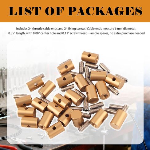 24 قطعة من مجموعة أطراف كابل الخانق 6 مم، توقف كابلات نهاية كابل الخانق بدون لحام مع مسامير الحلمة، والخانق العالمي وكابلات الفرامل تنتهي المشابك للسيارات والدراجات النارية والدراجات in Kuwait