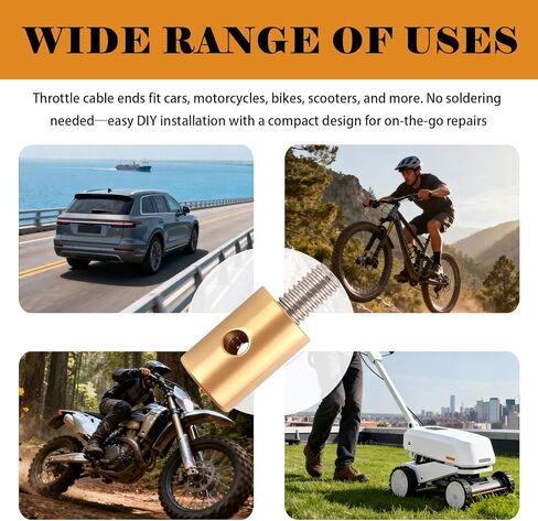 24 قطعة من مجموعة أطراف كابل الخانق 6 مم، توقف كابلات نهاية كابل الخانق بدون لحام مع مسامير الحلمة، والخانق العالمي وكابلات الفرامل تنتهي المشابك للسيارات والدراجات النارية والدراجات in Kuwait