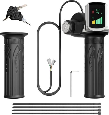 خنق دراجة كهربائية 48 فولت مع شاشة LED وقفل مفتاح، خنق نصف ملتوي متوافق مع سلسلة Ridstar Q20، قطع غيار الدراجات النارية الكهربائية العالمية للدراجات النارية in Kuwait