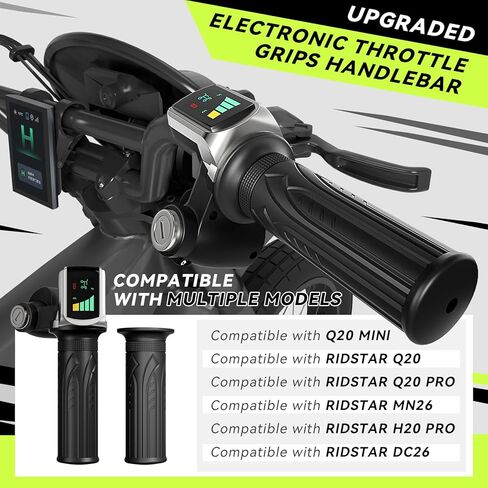 خنق دراجة كهربائية 48 فولت مع شاشة LED وقفل مفتاح، خنق نصف ملتوي متوافق مع سلسلة Ridstar Q20، قطع غيار الدراجات النارية الكهربائية العالمية للدراجات النارية in Kuwait