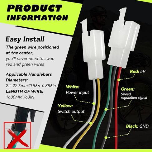 خنق دراجة كهربائية 48 فولت مع شاشة LED وقفل مفتاح، خنق نصف ملتوي متوافق مع سلسلة Ridstar Q20، قطع غيار الدراجات النارية الكهربائية العالمية للدراجات النارية in Kuwait