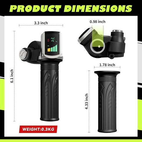 خنق دراجة كهربائية 48 فولت مع شاشة LED وقفل مفتاح، خنق نصف ملتوي متوافق مع سلسلة Ridstar Q20، قطع غيار الدراجات النارية الكهربائية العالمية للدراجات النارية in Kuwait