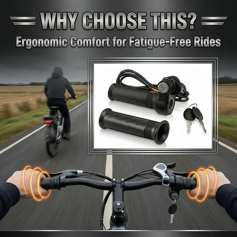 Ebike Full Twist Throttle with 2 Keys, Plug & Play 3 Pin Compatible with Ridstar Q20/Q20 Pro/H20/H26 Pro Electric Bike, Smooth Acceleration, Easy Installation in Saudi Arabia