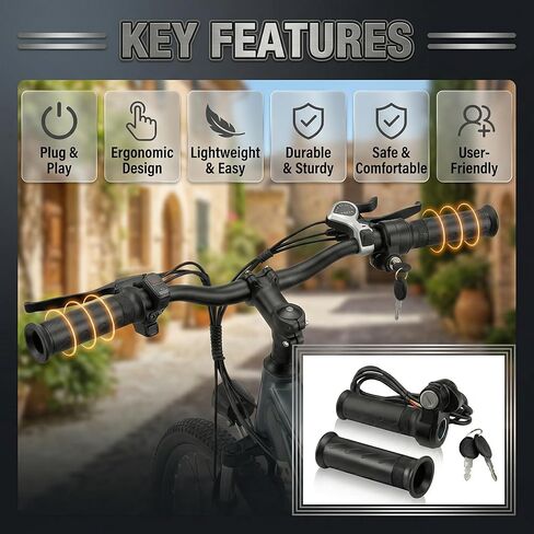 Ebike Full Twist Throttle with 2 Keys, Plug & Play 3 Pin Compatible with Ridstar Q20/Q20 Pro/H20/H26 Pro Electric Bike, Smooth Acceleration, Easy Installation in Saudi Arabia