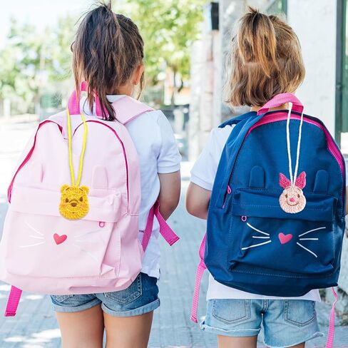 زينة سيارة كروشيه ويني وبيجليت، إكسسوارات مرآة الرؤية الخلفية الرائعة والجميلة للنساء والفتيات والمراهقات، زينة حقيبة لطيفة، عبوتان. in Kuwait