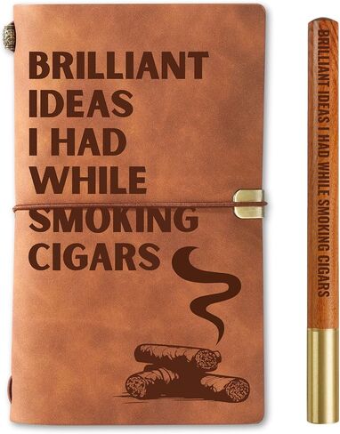 هدايا سيجار InnoBeta للرجال، دفتر يوميات مضحك مع قلم، دفتر رسم قابل لإعادة الملء، مذكرات سفر، مخطط مبطن، 7x5 بوصة، بني in Kuwait