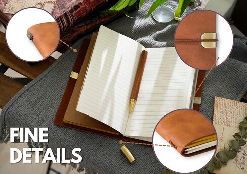 هدايا سيجار InnoBeta للرجال، دفتر يوميات مضحك مع قلم، دفتر رسم قابل لإعادة الملء، مذكرات سفر، مخطط مبطن، 7x5 بوصة، بني in Kuwait