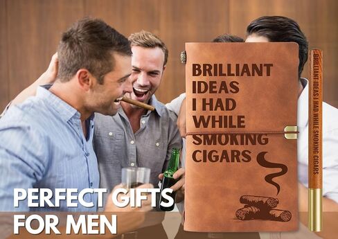 هدايا سيجار InnoBeta للرجال، دفتر يوميات مضحك مع قلم، دفتر رسم قابل لإعادة الملء، مذكرات سفر، مخطط مبطن، 7x5 بوصة، بني in Kuwait