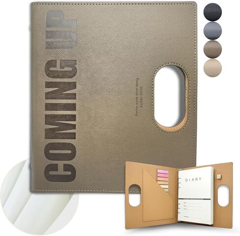 دفتر ملاحظات محمول قابل لإعادة التعبئة منقط A5 - مقاس 5.8 بوصة × 8.3 بوصة، 160 صفحة من الورق السميك 100 جرام، تصميم 6 حلقات مع حلقة قلم وملصقات علامة التبويب الفهرس - مثالي للكتابة والسفر والعمل والمدرسة (رمادي) in Kuwait