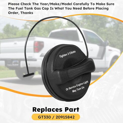 غطاء غاز، غطاء وقود متوافق مع 2002-2011 GMC Sierra، Yukon، Acadia، Chevy Silverado 1500، Tahoe، Suburban، Avalanche، Buick Enclave & Cadillac Escalade | جي تي 330، 20915842 in Saudi Arabia