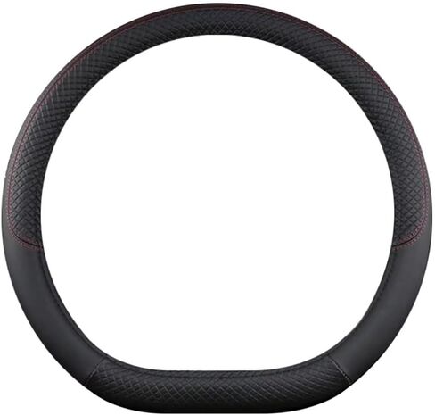 D-Shape Steering Wheel Cover, Purple and Black, Anti-Slip Diamond Pattern (Purple) in Saudi Arabia