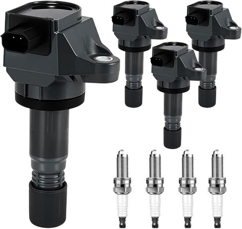 Ignition Coil Pack × 4 & Spark Plug × 4 FIT Honda Civic 1.8 L L4 (2012-2015) & Acura ILX 2.0 L L4 (2013-2015) – Direct Replacement for UF672 / C900 / 97390 in Saudi Arabia