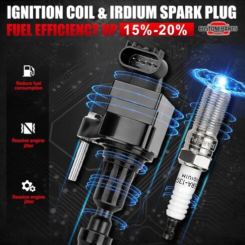 Ignition Coil Pack × 4 & Spark Plug × 4 FIT Honda Civic 1.8 L L4 (2012-2015) & Acura ILX 2.0 L L4 (2013-2015) – Direct Replacement for UF672 / C900 / 97390 in Saudi Arabia
