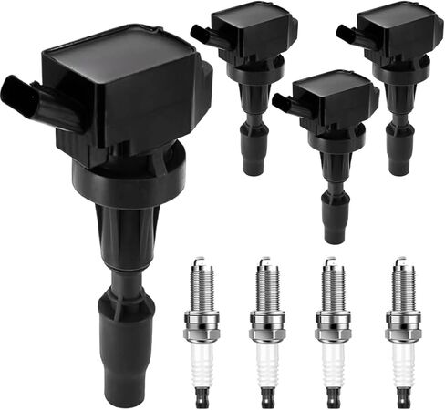Ignition Coil Pack × 4 & Spark Plug × 4 FIT Honda Civic 1.8 L L4 (2012-2015) & Acura ILX 2.0 L L4 (2013-2015) – Direct Replacement for UF672 / C900 / 97390 in Saudi Arabia
