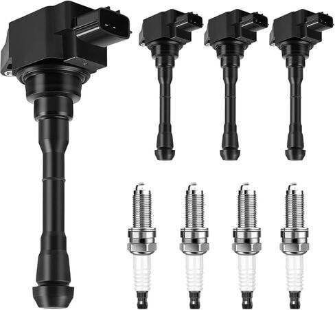 Ignition Coil Pack × 4 & Spark Plug × 4 FIT Honda Civic 1.8 L L4 (2012-2015) & Acura ILX 2.0 L L4 (2013-2015) – Direct Replacement for UF672 / C900 / 97390 in Saudi Arabia