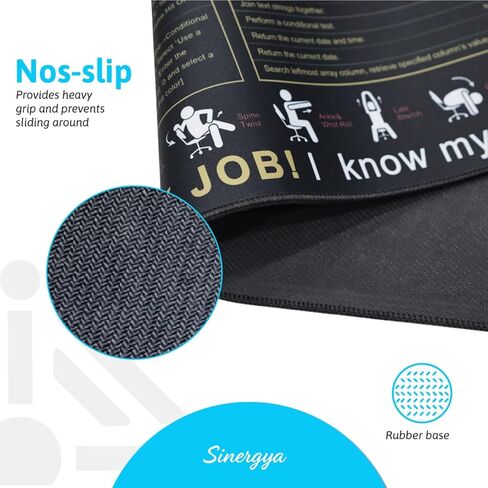 Excel Cheat Sheet Desk Pad, Mousepad, Mouse pad Large (35.4x15.7x0.12in) Waterproof Keyboard Mat，Non-Slip Rubber Base，Stitched Edges and Universal Portable Plastic Cell Phone Stand by sinergya in Saudi Arabia