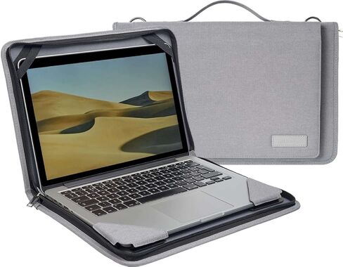 حقيبة كمبيوتر محمول من الجلد باللون الرمادي - متوافقة مع الكمبيوتر المحمول HP OmniBook 5 مقاس 16 بوصة المزود بالذكاء الاصطناعي (16-af1000na) in Kuwait