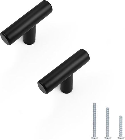 Probrico 10 Pack Black Kitchen Cabinet Handles,Holes Centers(128mm) 5Inch Black Drawer Dresser Pull Handles Stainless Steel Kitchen Cabinet Pulls 7.5inch Length in Kuwait